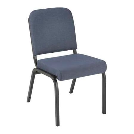 Kfi KFI Stacking Chair with Front Roll - Armless - 2" Gray Fabric/Black Steel Frame FR1020-SB-1501